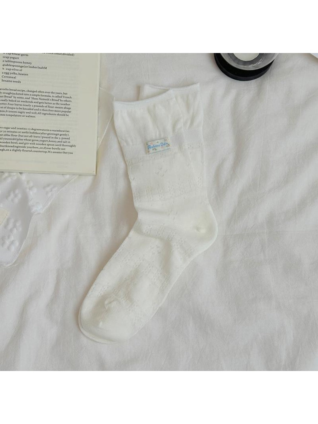 Rufia - Sweet Bow Detail Openwork Crew Socks