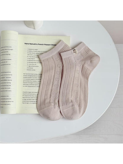 Rufia - Litter Bear Embroidery Ankle Socks