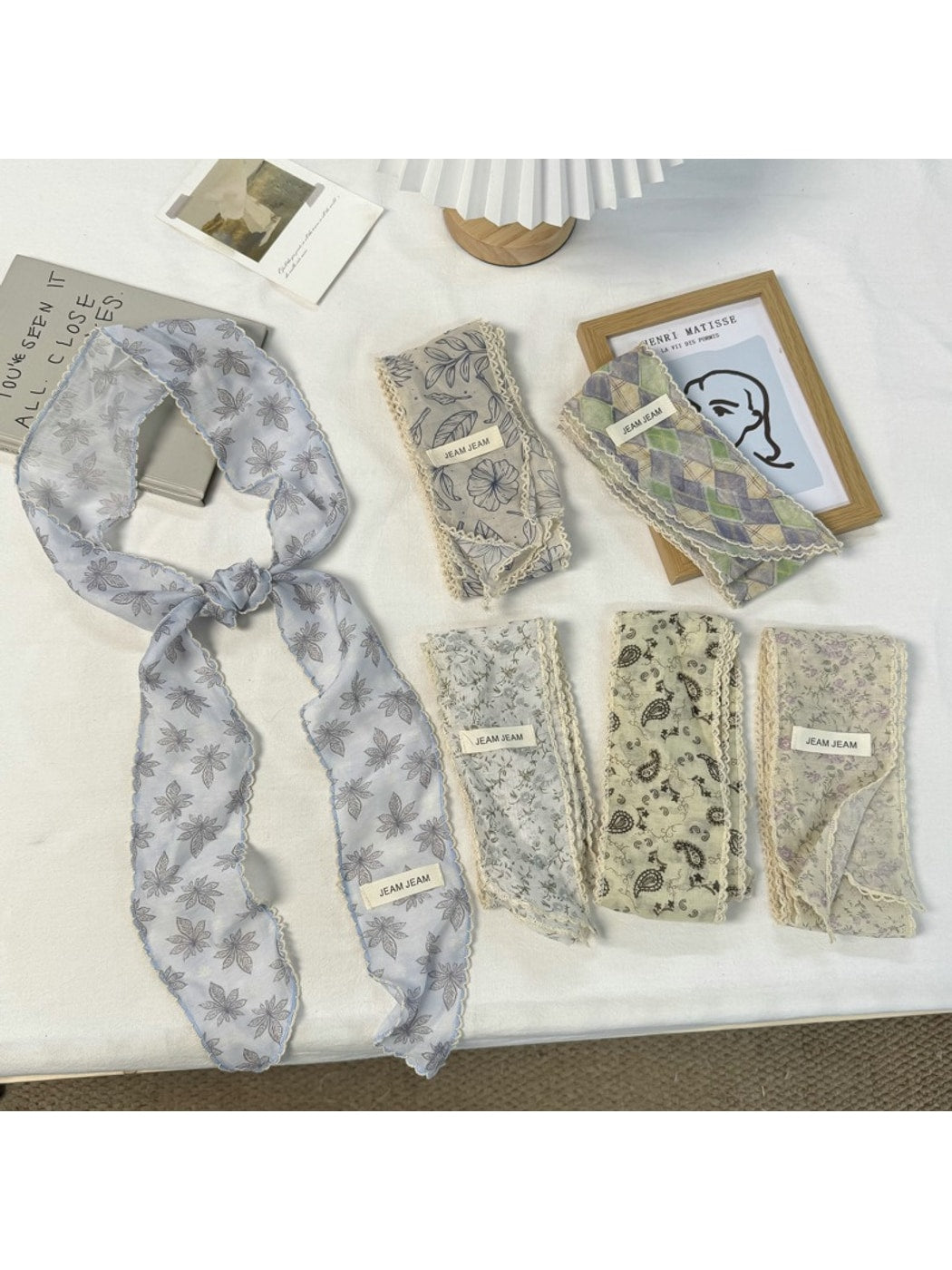Scarvii - Lace Edge Floral and Paisley Long Scarf