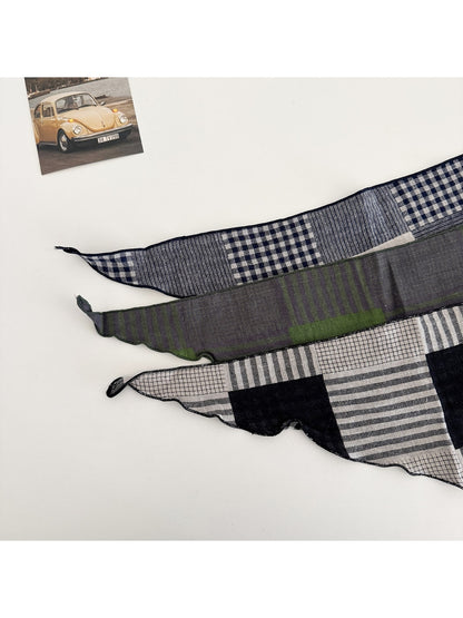 Scarvii - Retro Geometric Check Triangle Bandana