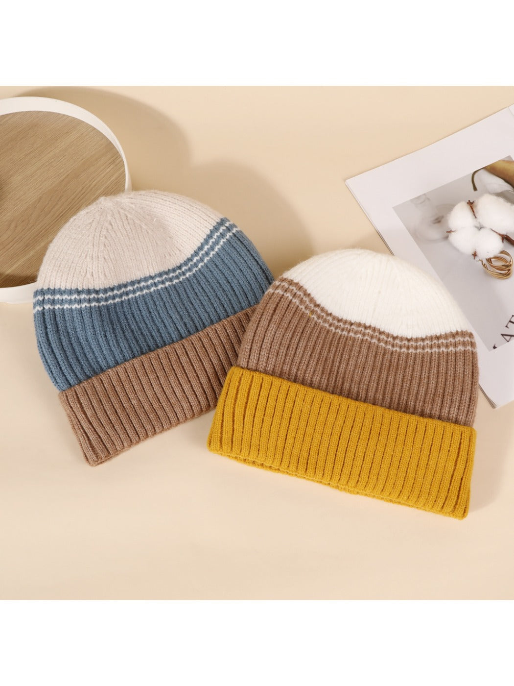 Haila - Color-block Knitted Beanie