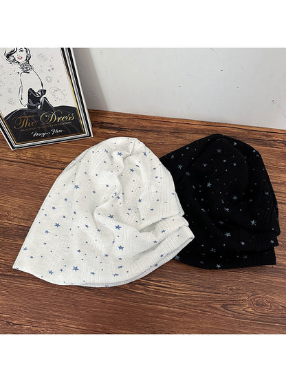 Haila - Women's Star Print Brimless Stack Hat