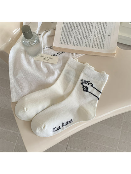 Rufia - Playful Paw Print Crew Socks
