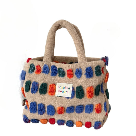 Cosbai - Colorful Plush Tote and Bucket Bag – Playful & Practical