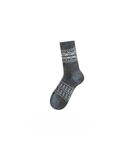 Rufia - Nordic Fairisle Pattern Crew Socks