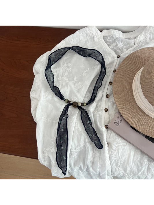 Scarvii Sheer Edge Bead Skinny Scarf