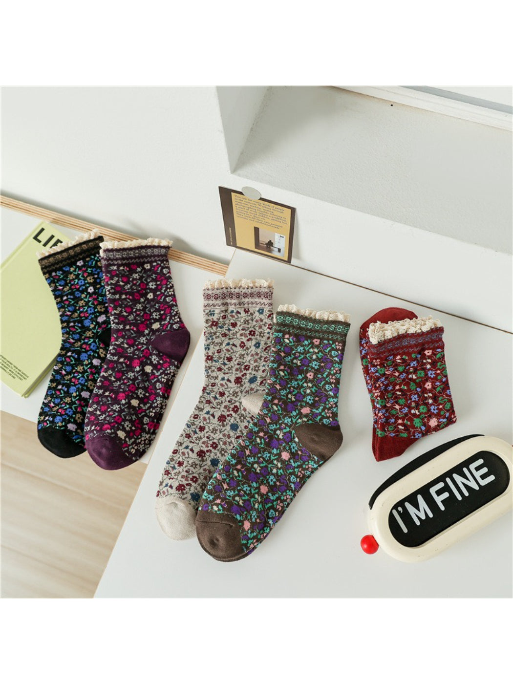 Rufia - Lace Bloomfield Crew Socks