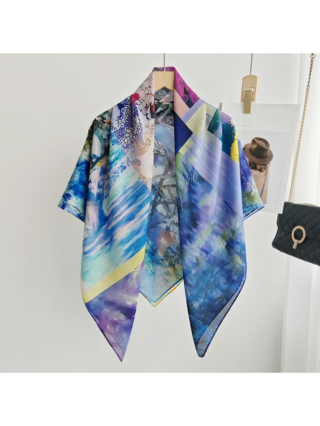 Scarvii Abstract Watercolor Collage Square Scarf