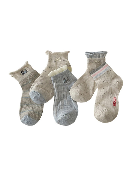 Rufia - Cartoon Dog Bow Detail Ankle Socks