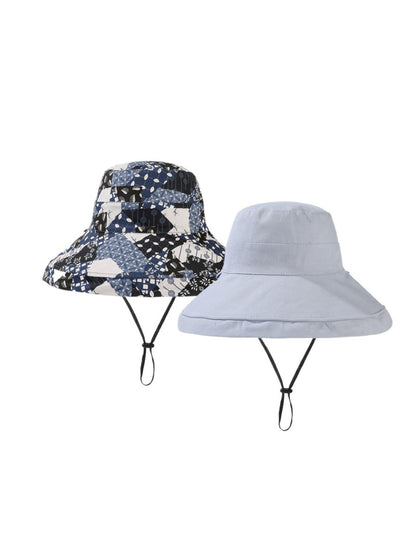 Top view of Haila floral reverse bucket hat displaying circular floral pattern