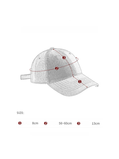 Haila - Adjustable Letter Detail Baseball Cap Hat