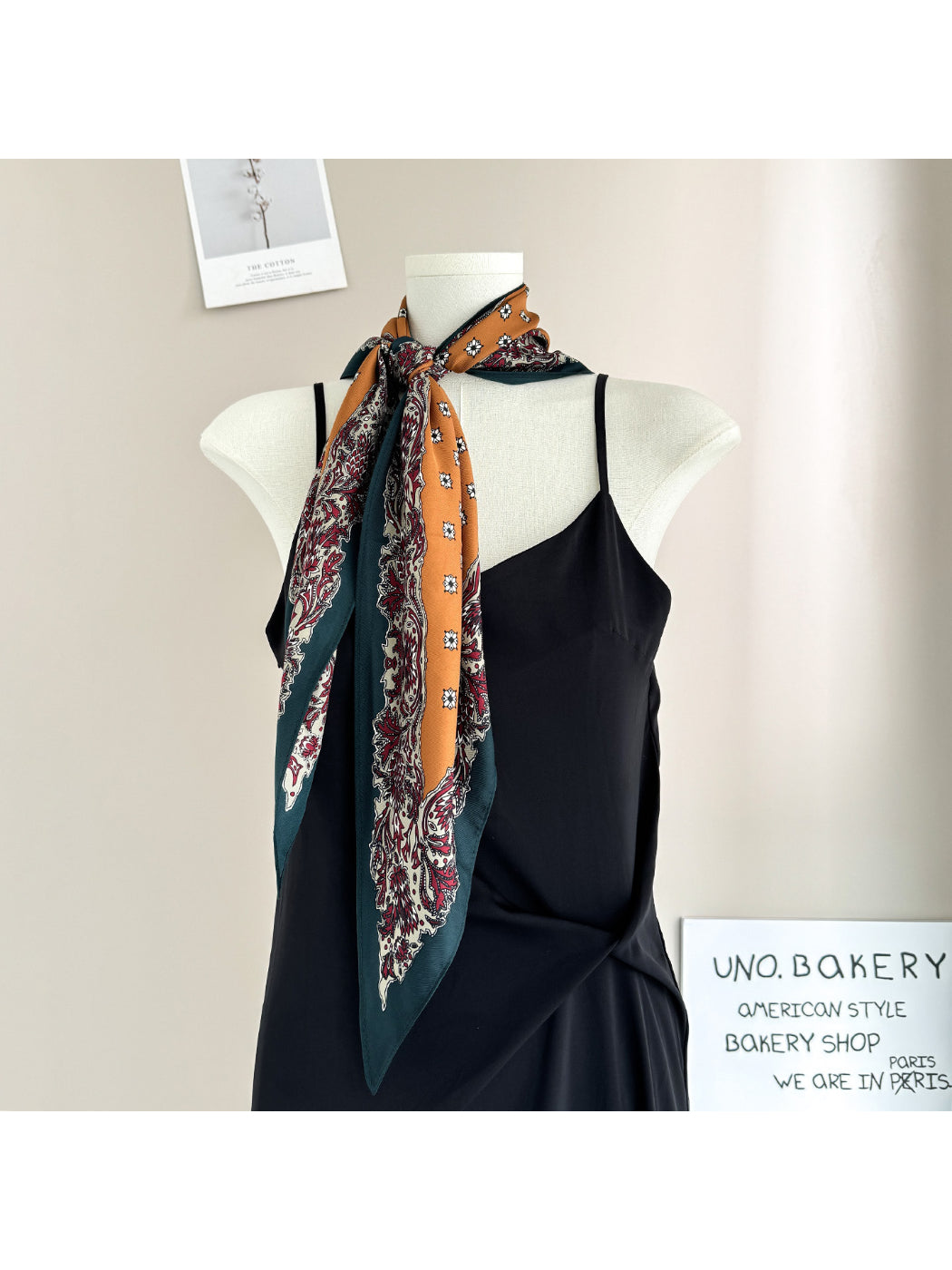 Scarvii - Vintage Floral Border Triangle Scarf