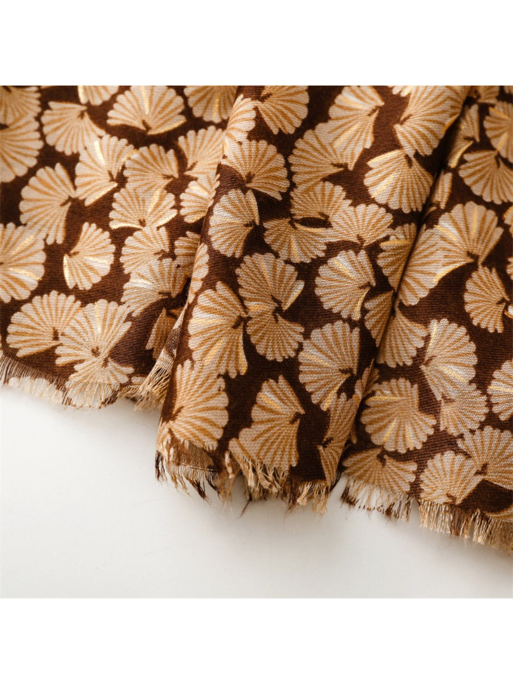 Scarvii - Lightweight Allover Leaf Print Scarf