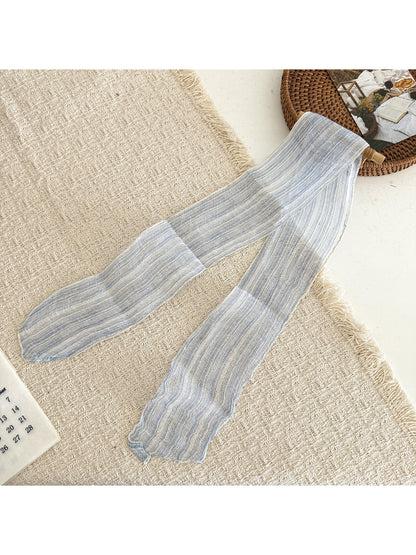 Scarvii - Plaid Sheer Skinny Scarf
