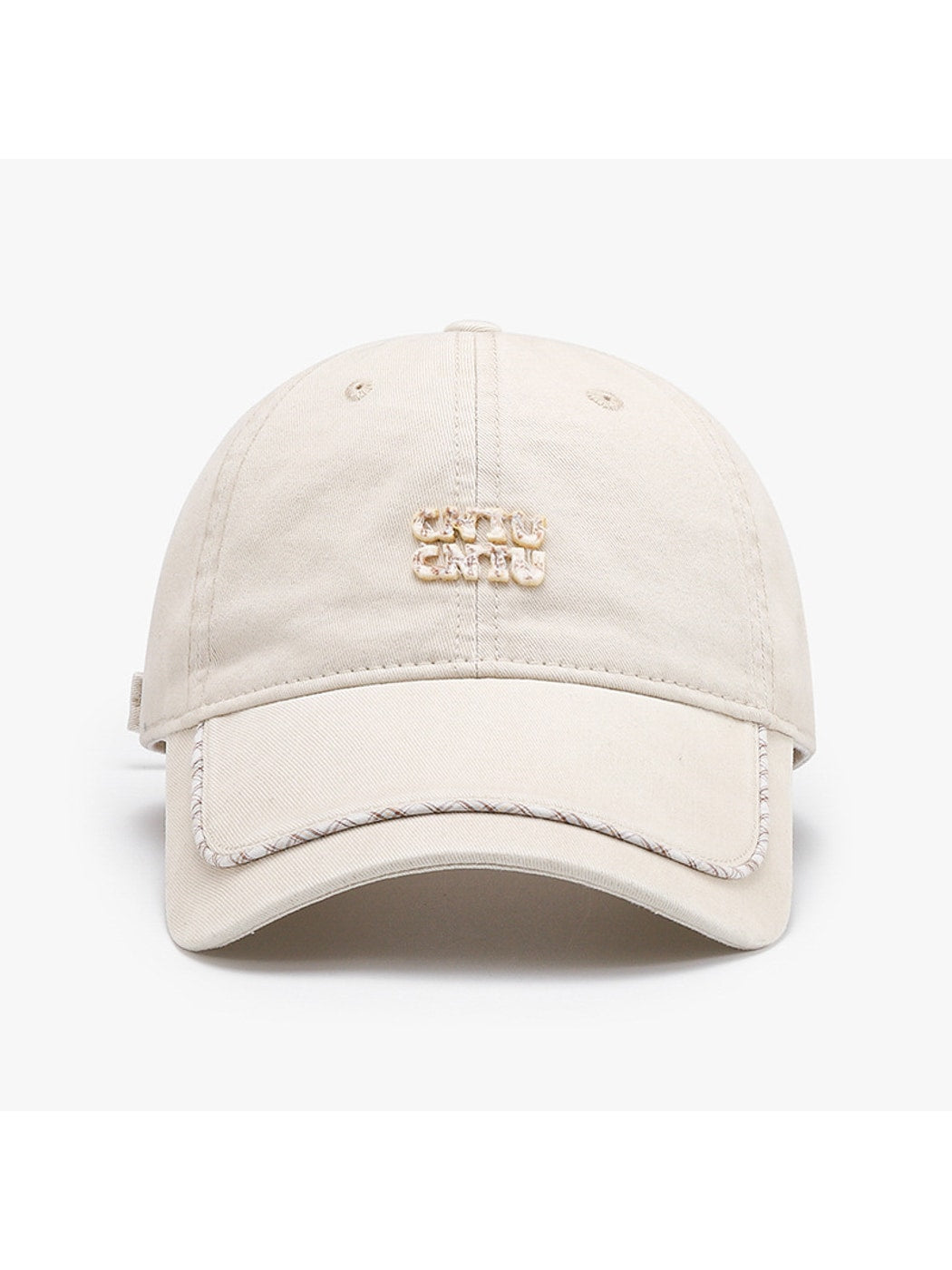 Haila - Simple Letter Detail Curved Brim Baseball Cap