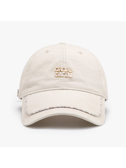 Haila - Simple Letter Detail Curved Brim Baseball Cap