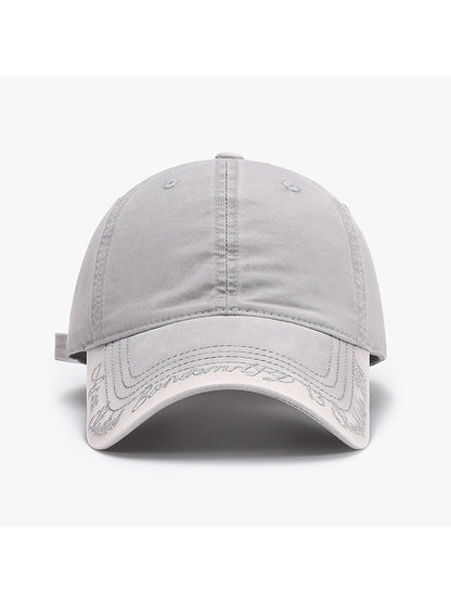 Haila - Embroidered Washed Curved Brim Baseball Cap