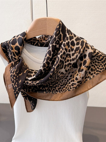 Scarvii - Dark Leopard Print Square Scarf
