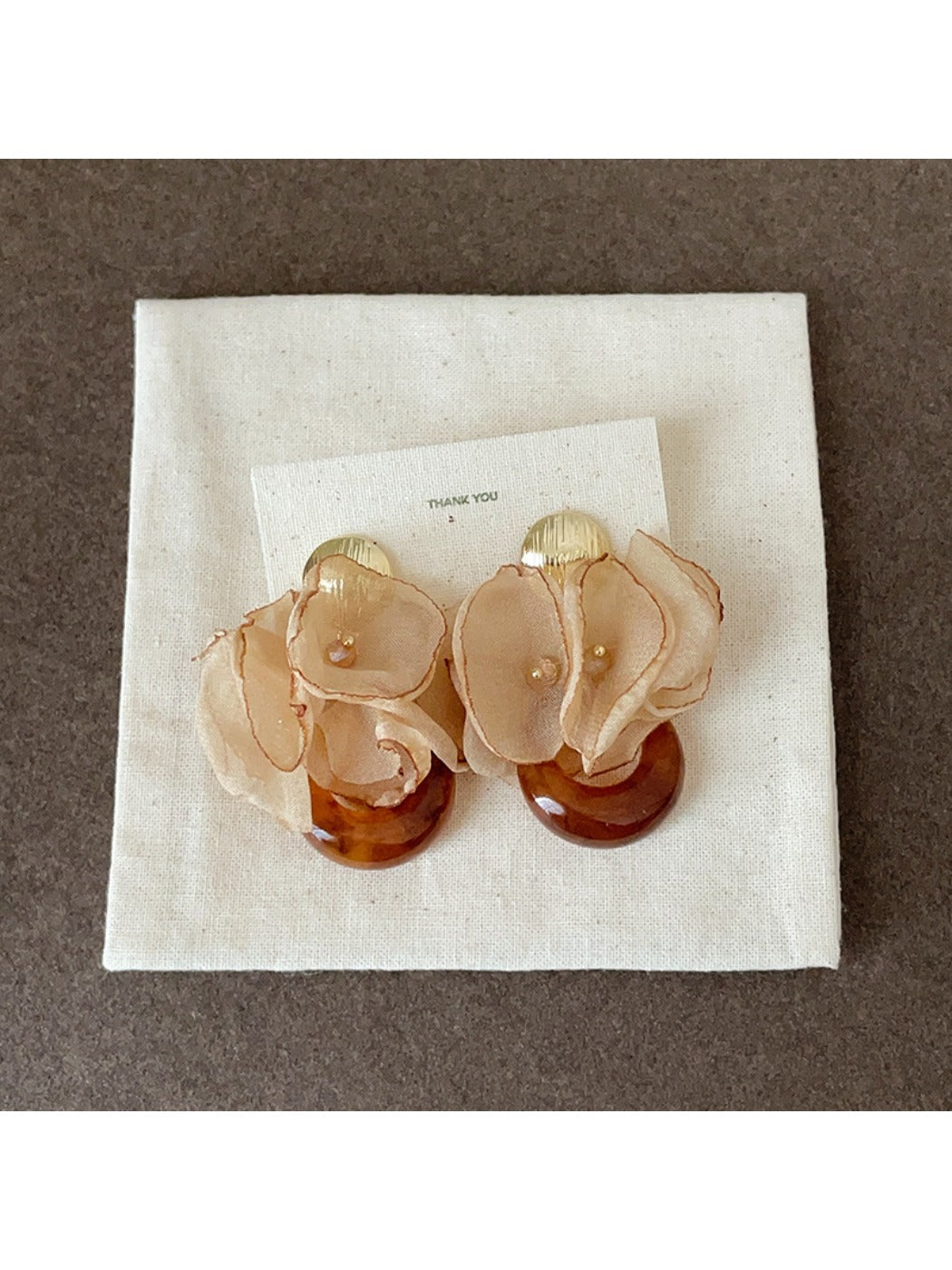 Earwish - Chiffon Flower Shaped Chic Earrings