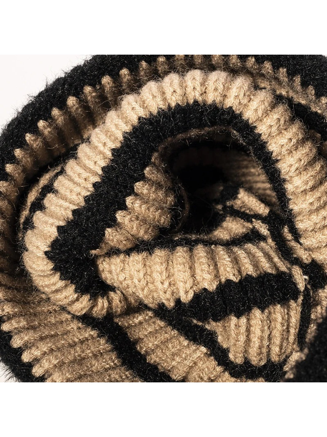 Haila - Striped Roll-Edge Knit Beanie