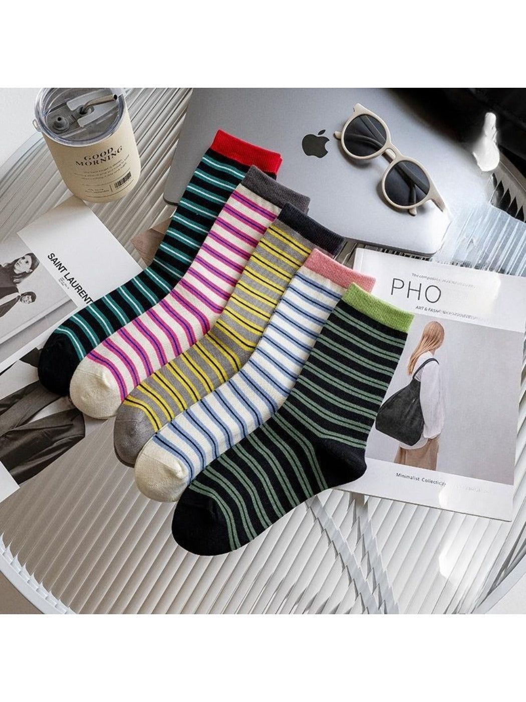 Rufia - Color Block Stripe Crew Socks product image 1