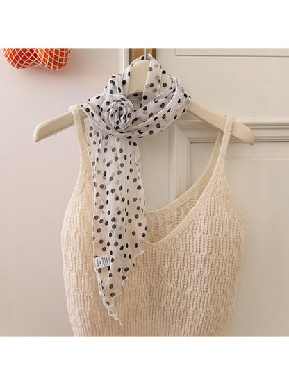 Scarvii Elegant Sheer Polka Dot Skinny Scarf product photo 9