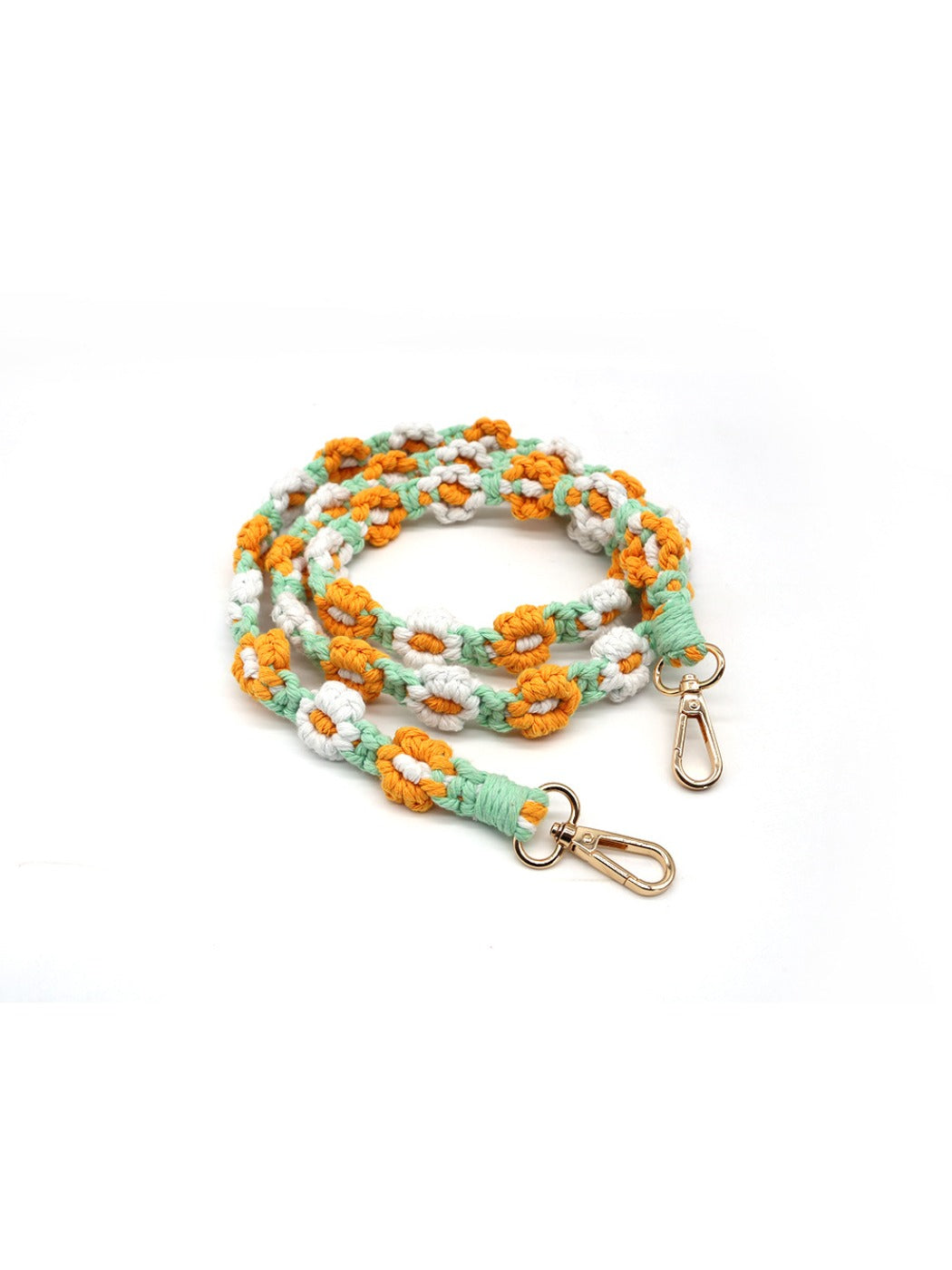 Koco Crochet Daisy Phone Lanyard & Keychain showing floral motif