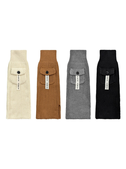 Cozyra - Slit Hem Solid Knit Women's Leg Warmers
