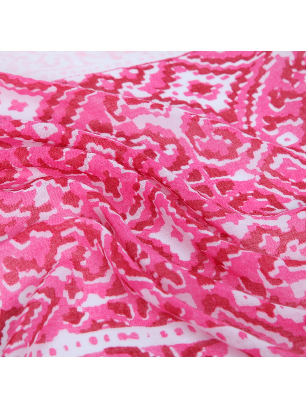 Scarvii - Geometric Print Colorblock Wrap Scarf