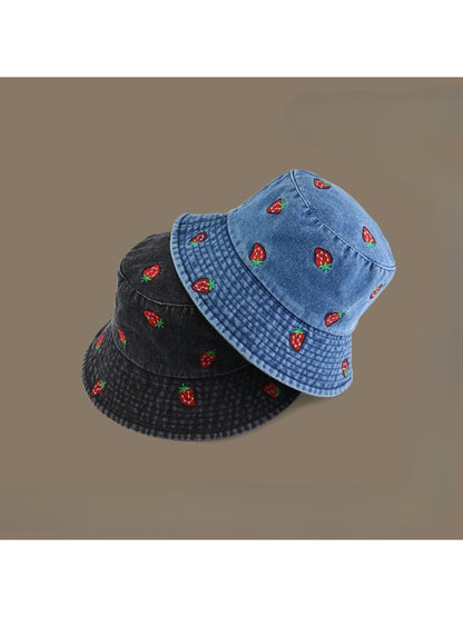 Haila - Playful Strawberry Stitch Bucket Hat