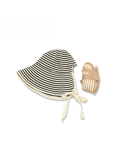 Haila - Wide Brim Striped Bucket Hat