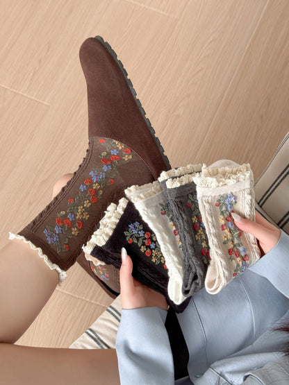 Rufia - Garden Trail Embroidered Crew Socks