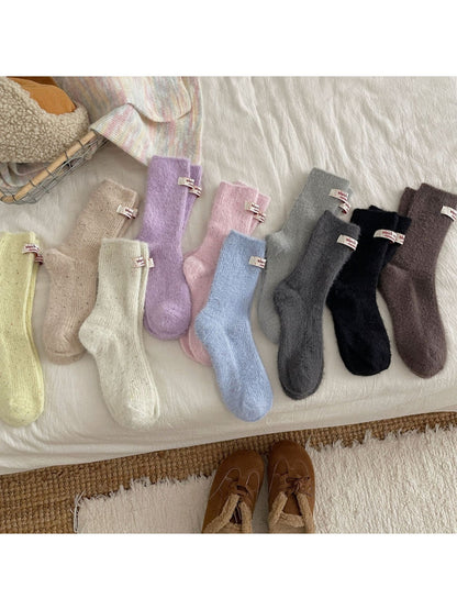 Rufia - Dreamy Pastel Solid Color Crew Socks