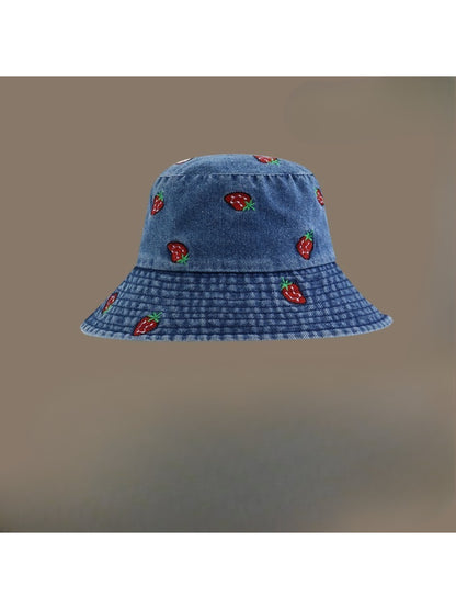 Haila - Playful Strawberry Stitch Bucket Hat