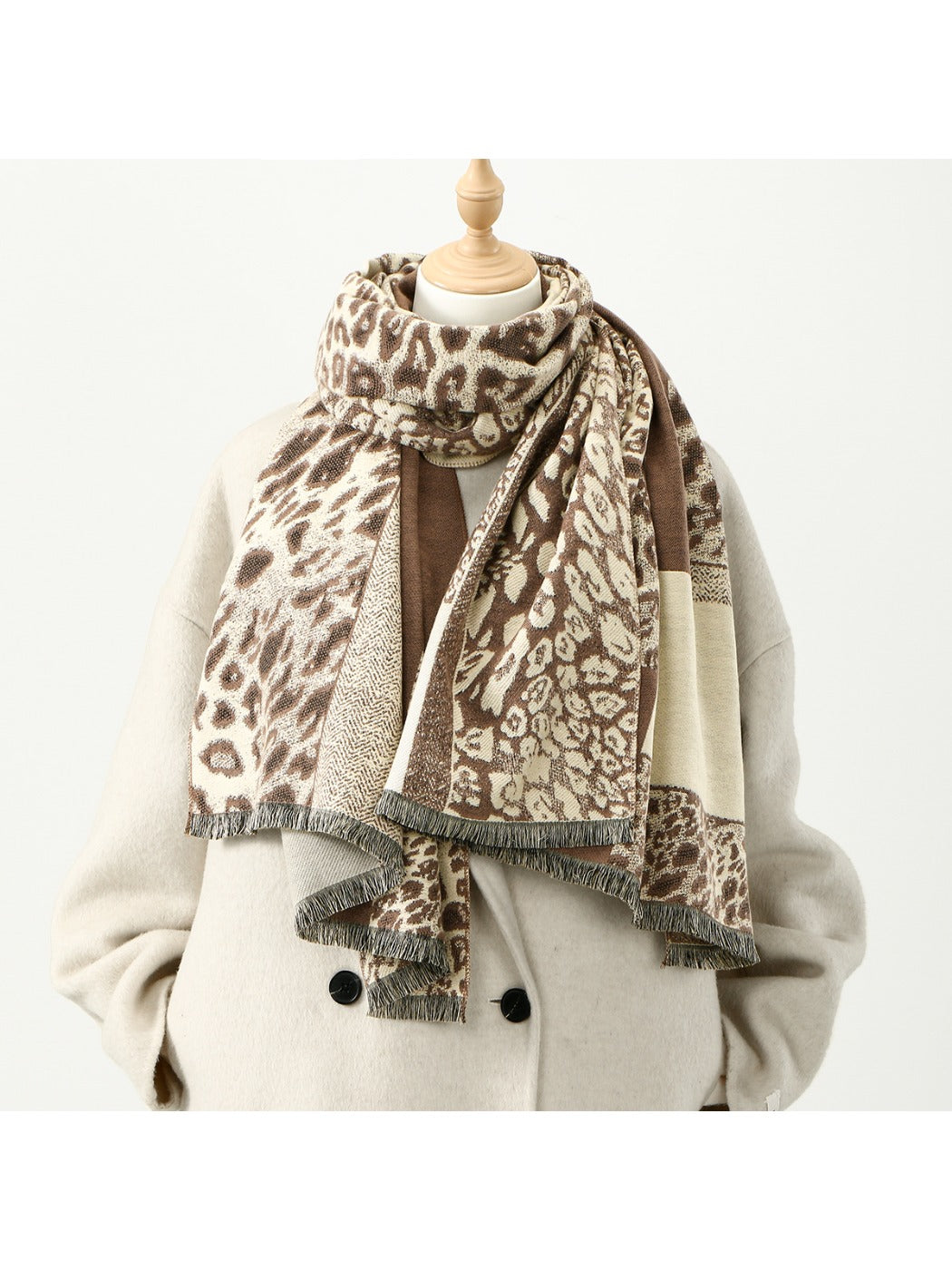 Scarvii - Leopard Print Thick Winter Scarf