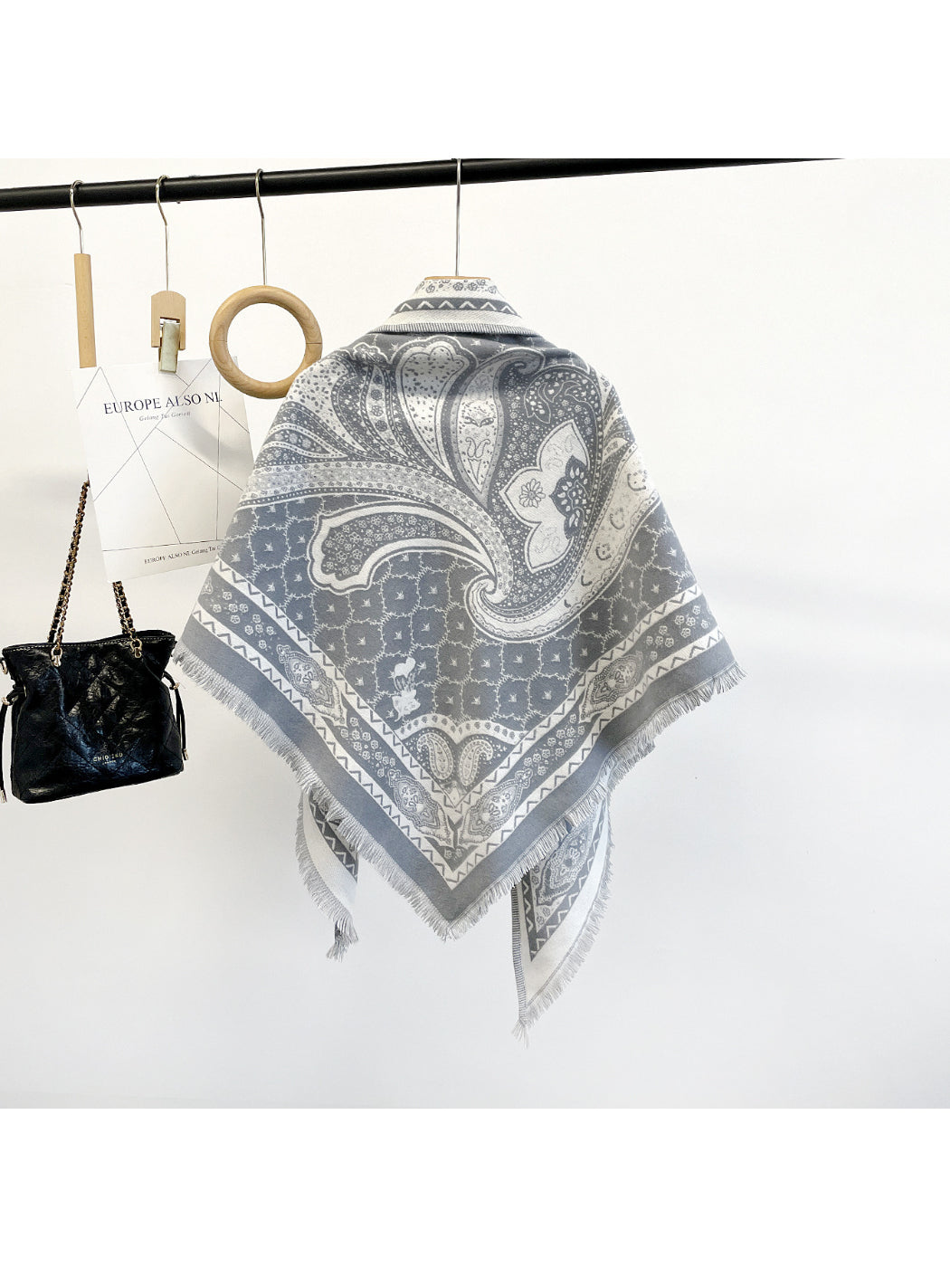 Scarvii - Paisley Fringe Triangle Scarf