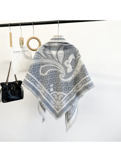 Scarvii - Paisley Fringe Triangle Scarf