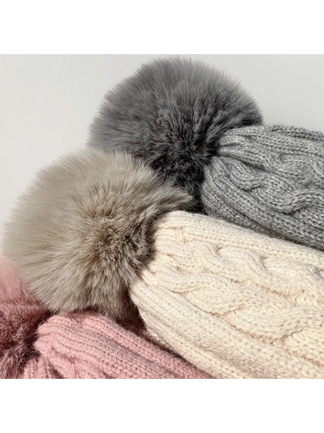 Haila - Women's Cable Knitted Beanie with Pom Pom
