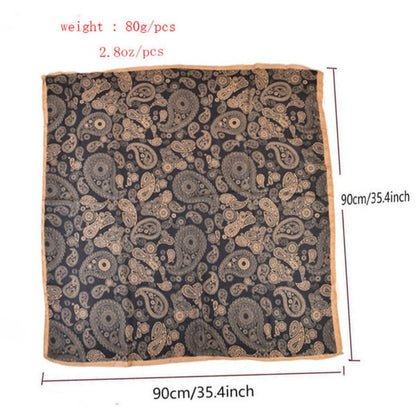 Scarvii - Classic Vintage Paisley Square Scarf - 35inch