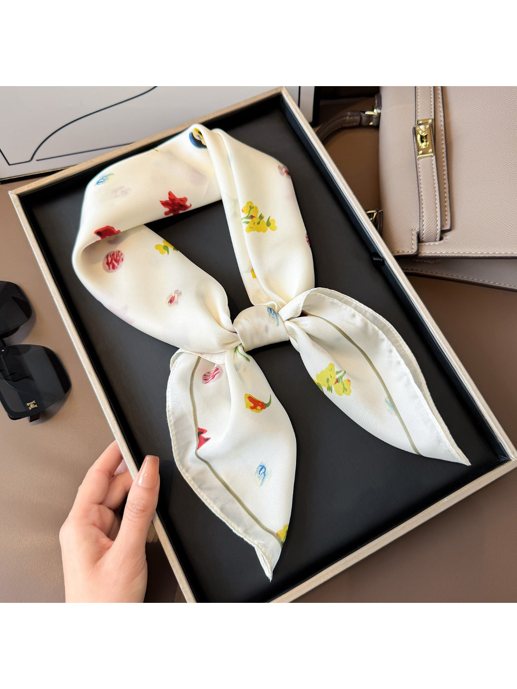 Scarvii Scattered Floral Square Scarf