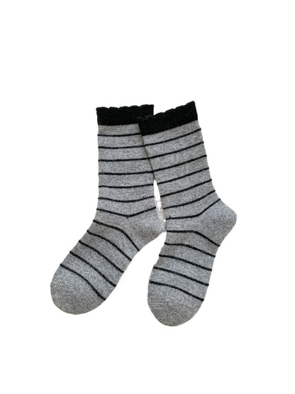 Rufia – Cozy Striped Mid-Calf Socks