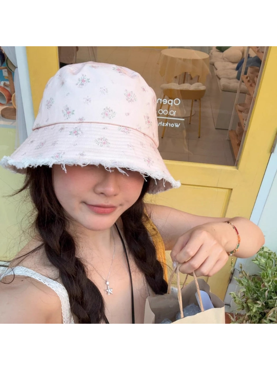 Haila Frayed Edge Summer Bucket Hat product image