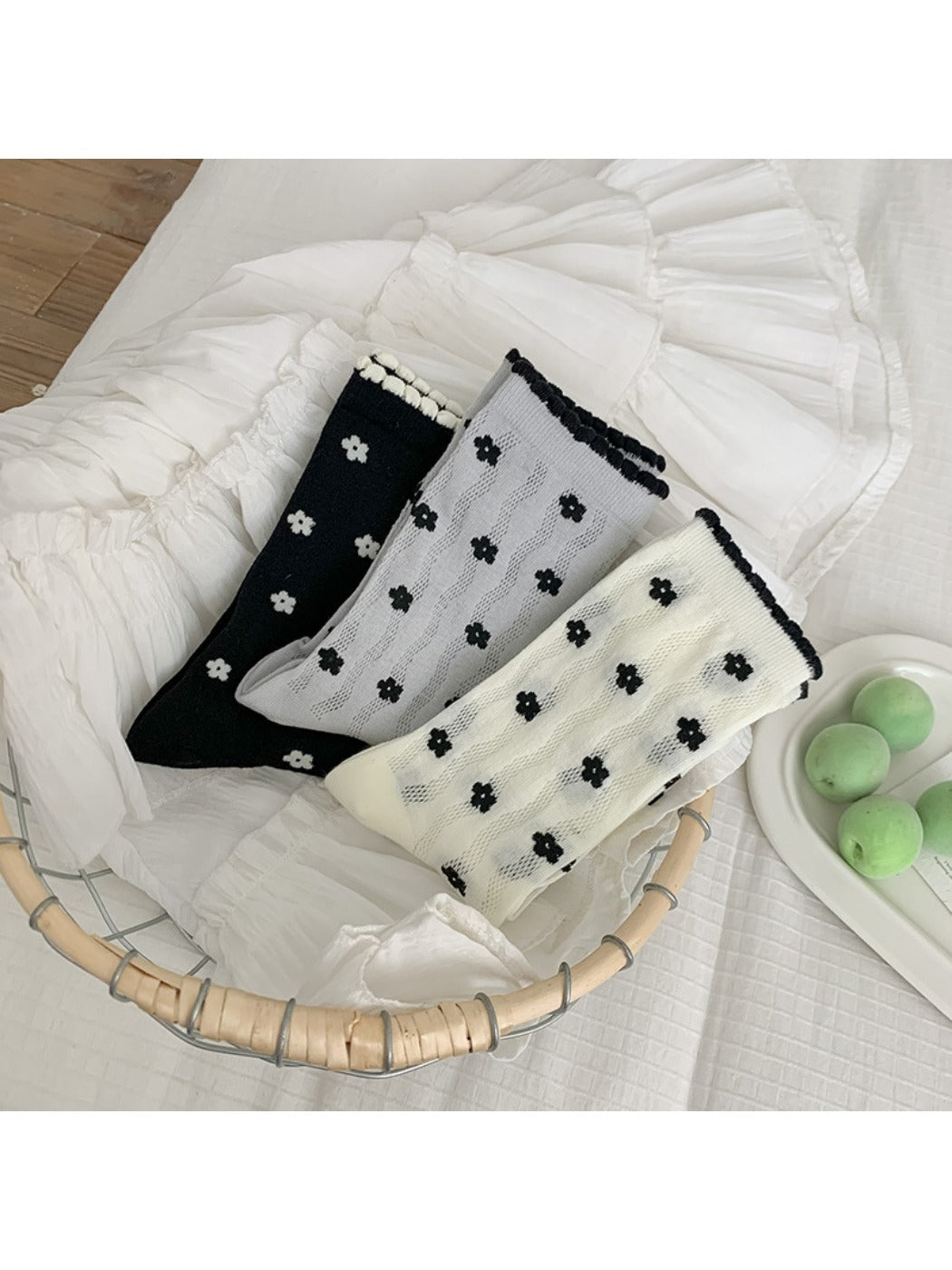 Rufia - Floral Lace Summer Socks - Sweet & Breathable