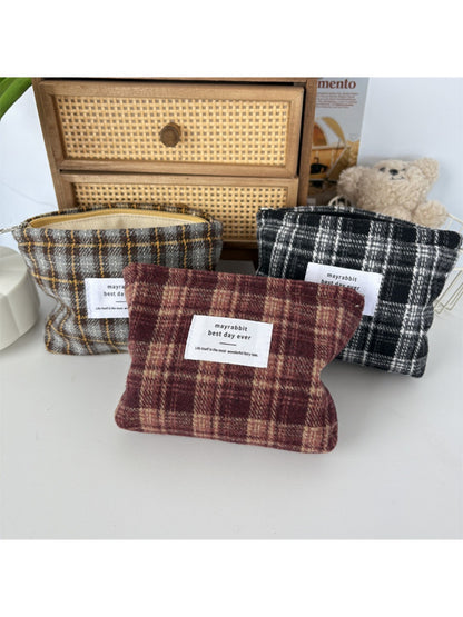 Cosbai – Vintage Plaid Toiletry & Cosmetic Bag