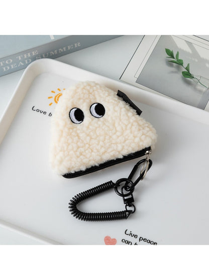 Cosbai - Cute Cartoon Plush Triangle Zipper Coin Purse