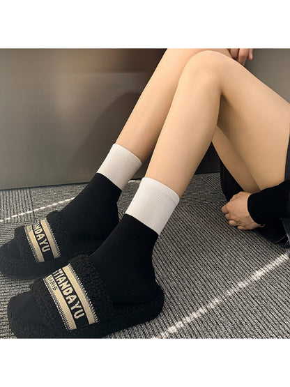 Rufia - Black and White Contrast Crew Socks product image 8