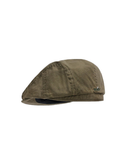 Haila - Embroidered Panel Seam Flat Cap
