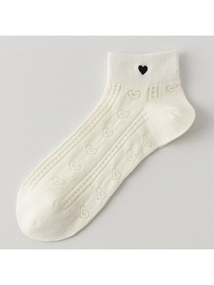 Rufia - Women's Simple Heart Accent Ankle Socks