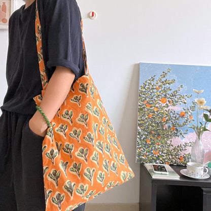 Botanical Leaf Shoulder Tote detail view