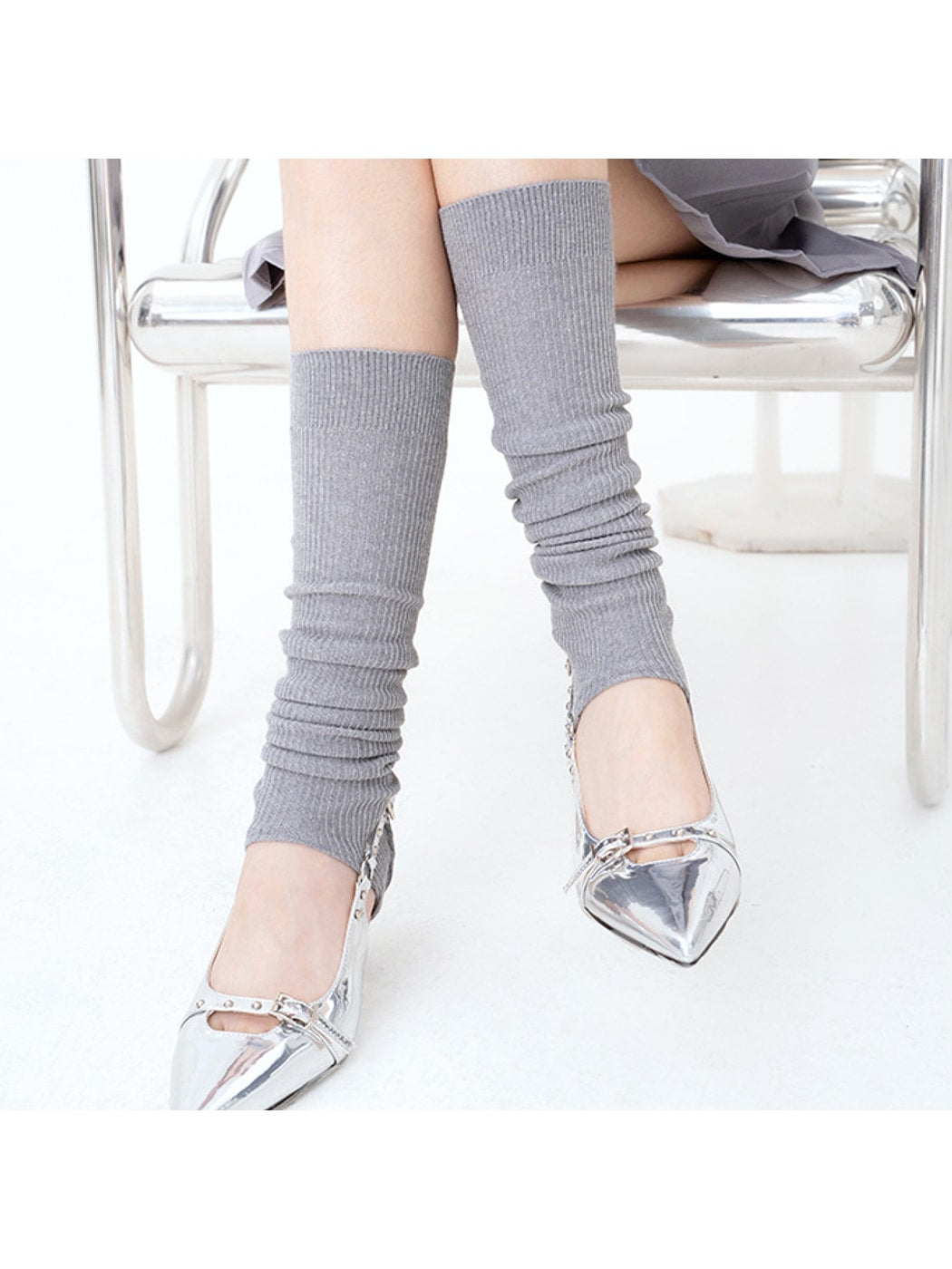 Cozyra - Solid Color Footed Leg Warmers